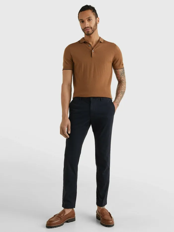 Tommy Hilfiger Bleecker Slim Th Flex Chinos Desert Sky Mens Trousers