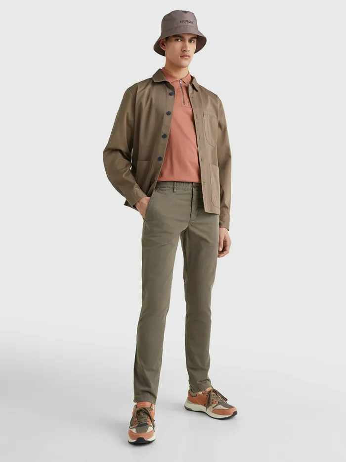 Tommy Hilfiger Bleecker Th Flex Slim Fit Trousers Faded Military Mens Trousers
