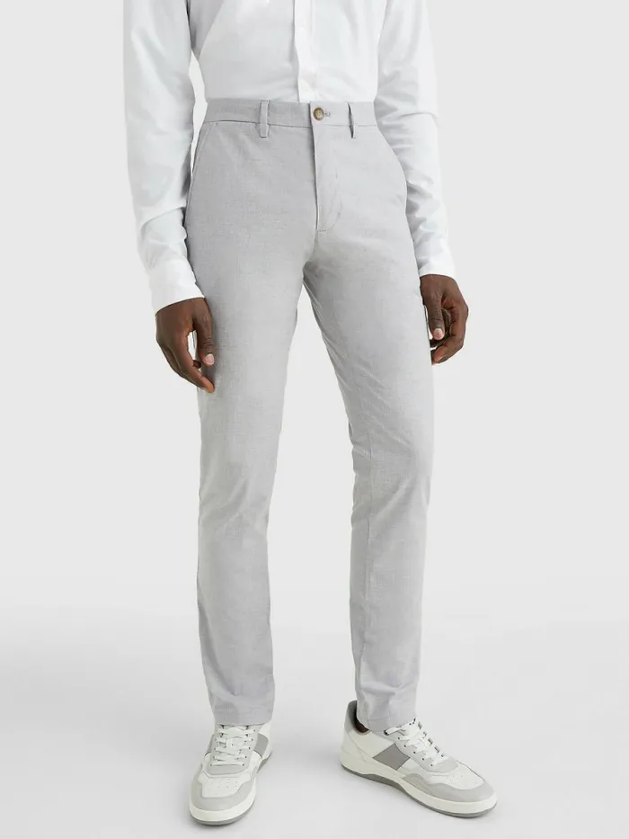 Tommy Hilfiger Bleecker Wool Look Slim Fit Trousers Light Grey Heather Mens Trousers Tommy Hilfiger Bleecker Wool Look Slim Fit Trousers Light Grey Heather Mens Trousers