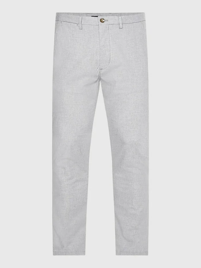 Tommy Hilfiger Bleecker Wool Look Slim Fit Trousers Light Grey Heather Mens Trousers