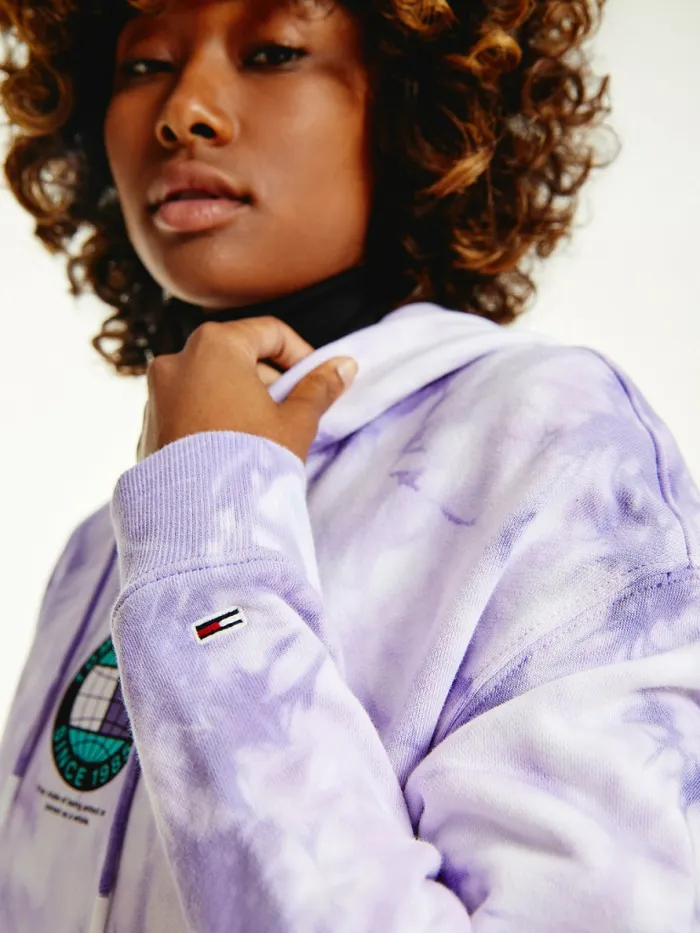 Tommy Hilfiger Boxy TieDye Hoody Tie Dye Womens Sweatshirts and Hoodies Near Me