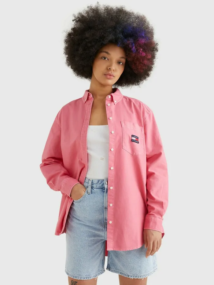 Tommy Hilfiger Boyfriend Fit Shirt Garden Rose Womens Shirts and Blouses On Sale Tommy Hilfiger Boyfriend Fit Shirt Garden Rose Womens Shirts and Blouses On Sale