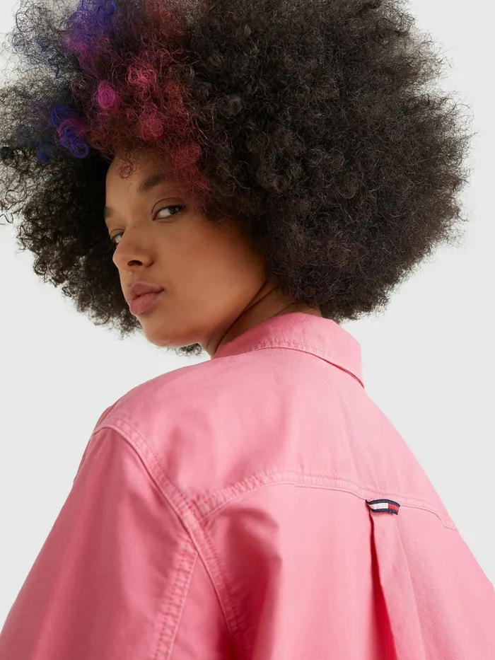 Tommy Hilfiger Boyfriend Fit Shirt Garden Rose Womens Shirts and Blouses On Sale