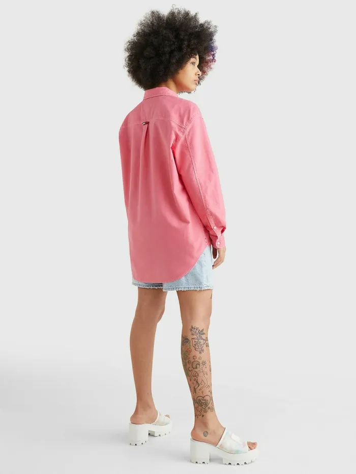 Tommy Hilfiger Boyfriend Fit Shirt Garden Rose Womens Shirts and Blouses On Sale