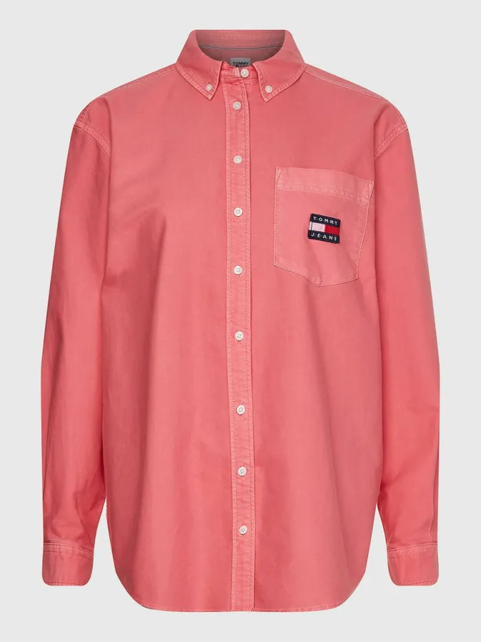 Tommy Hilfiger Boyfriend Fit Shirt Garden Rose Womens Shirts and Blouses On Sale