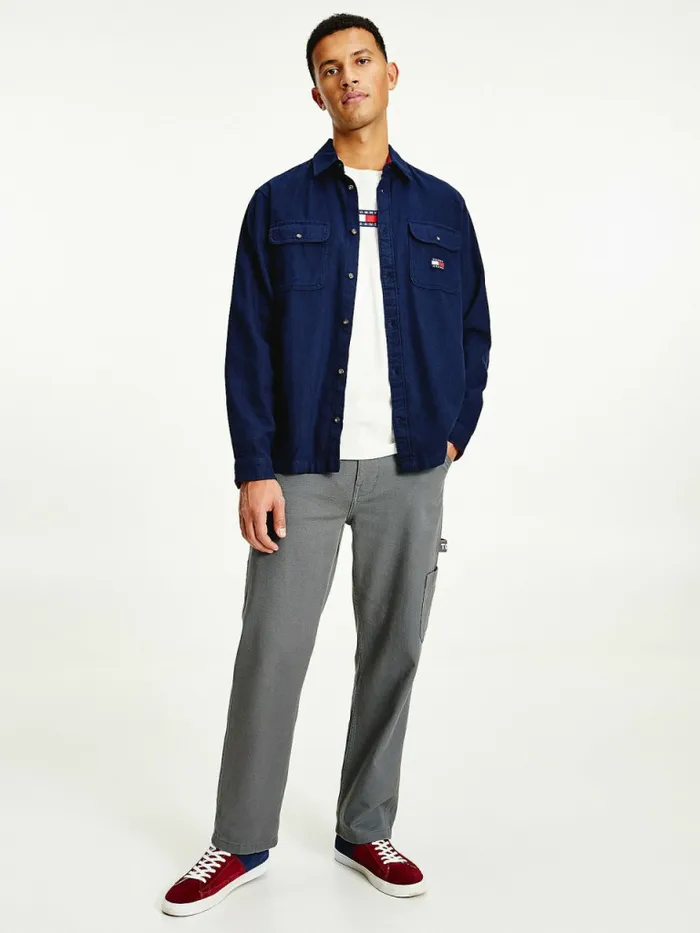 Tommy Hilfiger Brushed Organic Cotton Overshirt Twilight Navy Mens Shirts Cheap On Sale Tommy Hilfiger Brushed Organic Cotton Overshirt Twilight Navy Mens Shirts Cheap On Sale