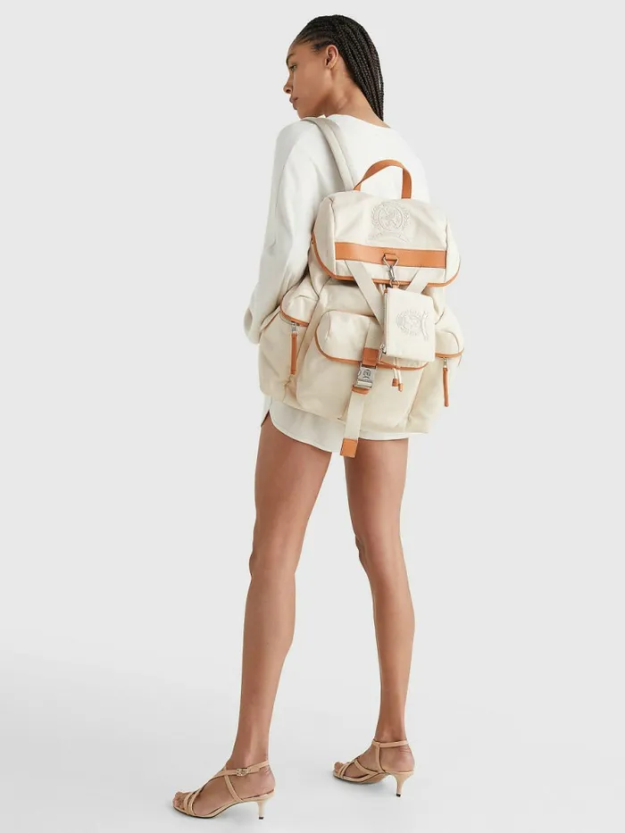 Tommy Hilfiger Canvas Crest Explorer Backpack Desert Sand Dune Mens Bags Near Me