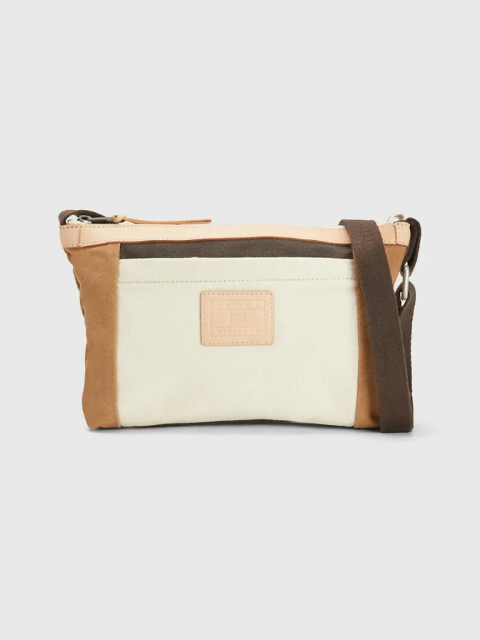 Tommy Hilfiger Canvas Crossover Bag Classic Khaki Mens Bags For Sale