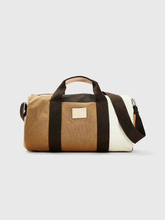 Tommy Hilfiger Canvas Small Duffle Bag Classic Khaki Mens Bags Cheap On Sale