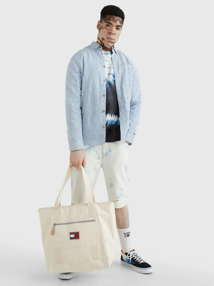 Tommy Hilfiger Canvas Tote Natural Canvas Mens Bags Sale