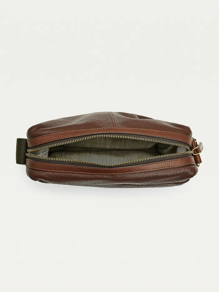 Tommy Hilfiger Casual Leather Reporter Bag Dark Tan Mens Bags On Sale