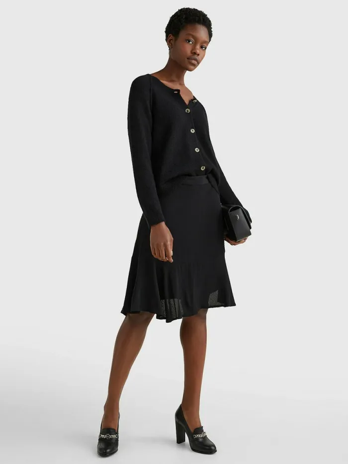 Tommy Hilfiger Chain High Heel Loafers Black Womens Pumps Sale