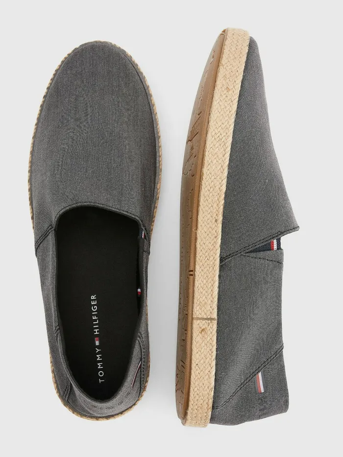 Tommy Hilfiger Chambray Espadrilles Black Mens Sandals Sliders and Flip Flops Gift 4 You