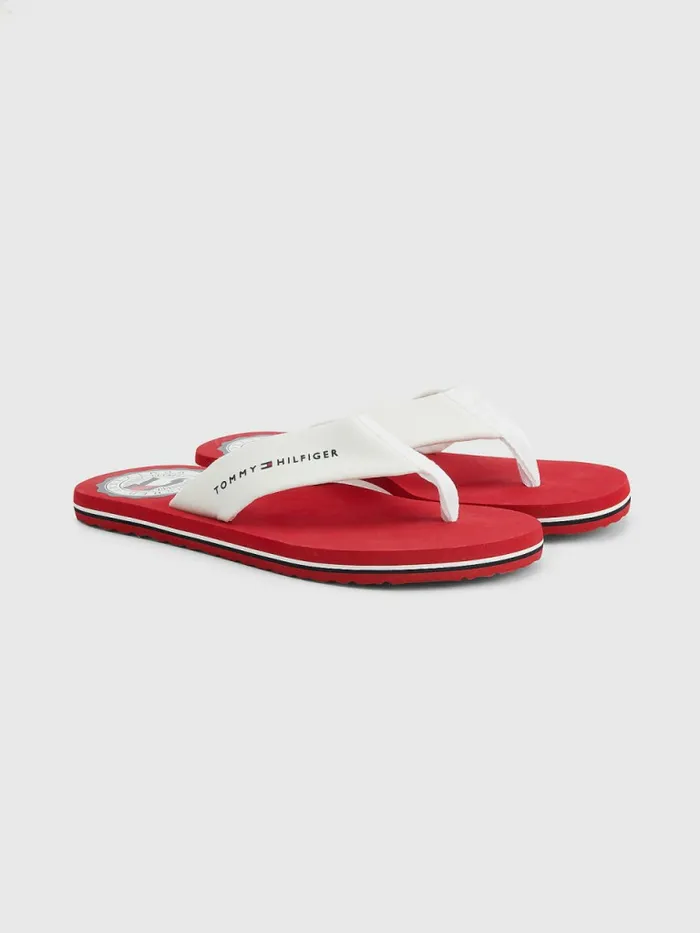 Tommy Hilfiger Chambray Strap FlipFlops Ecru Mens Sandals Sliders and Flip Flops Popular Tommy Hilfiger Chambray Strap FlipFlops Ecru Mens Sandals Sliders and Flip Flops Popular