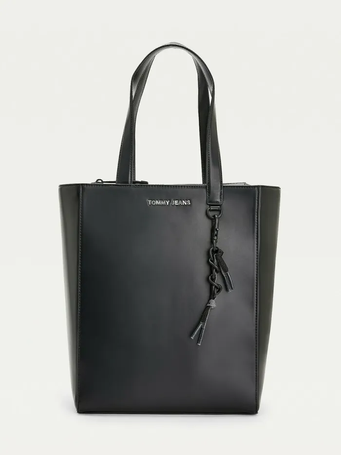 Tommy Hilfiger Charm Tote Black Womens Bags Cheap On Sale