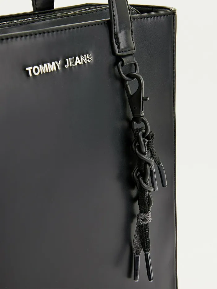 Tommy Hilfiger Charm Tote Black Womens Bags Cheap On Sale