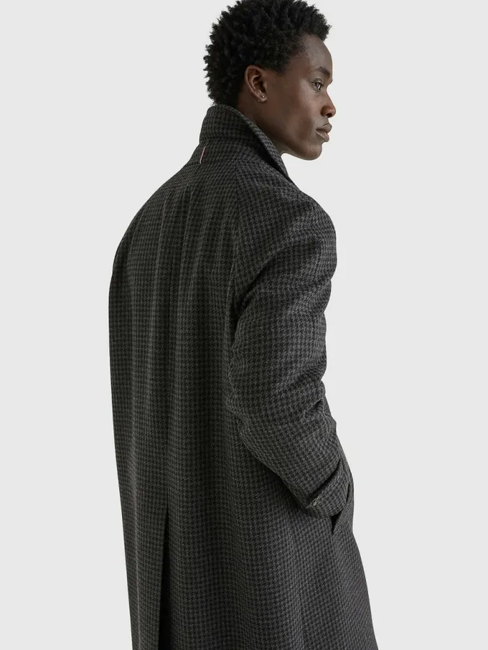 Tommy Hilfiger Check Wool Blend Slim Fit Coat Grey Mens Coats and Jackets Gift 4 You