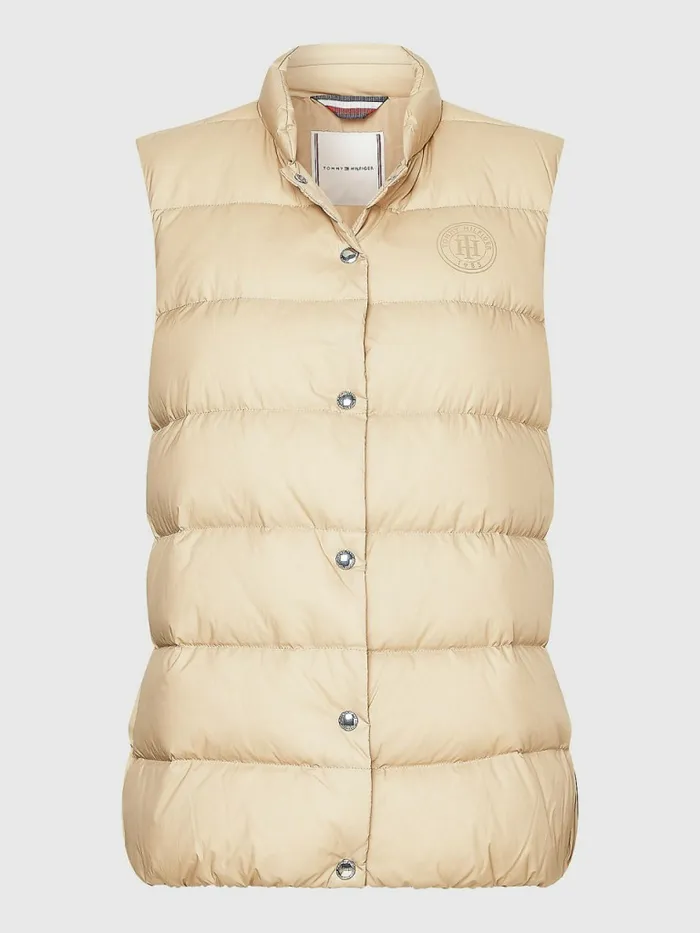 Tommy Hilfiger Chic DownFilled Vest Beige Womens Coats and Jackets Near Me