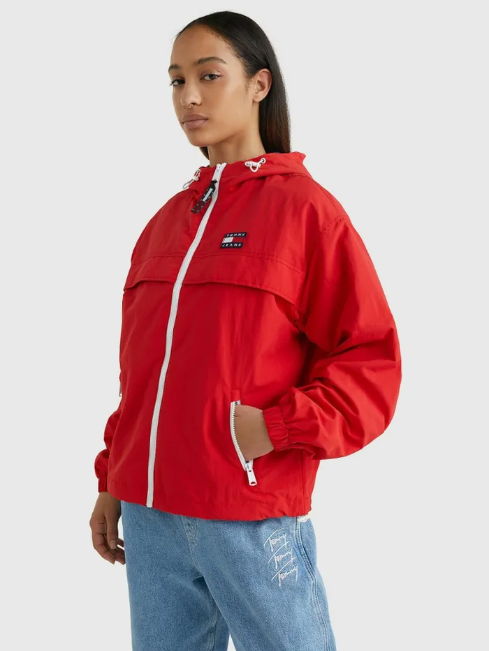Tommy Hilfiger Chicago Hooded Windbreaker Deep Crimson Womens Coats and Jackets For Sale Tommy Hilfiger Chicago Hooded Windbreaker Deep Crimson Womens Coats and Jackets For Sale