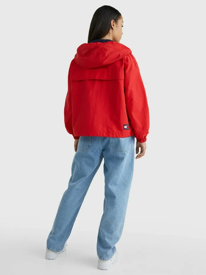 Tommy Hilfiger Chicago Hooded Windbreaker Deep Crimson Womens Coats and Jackets For Sale