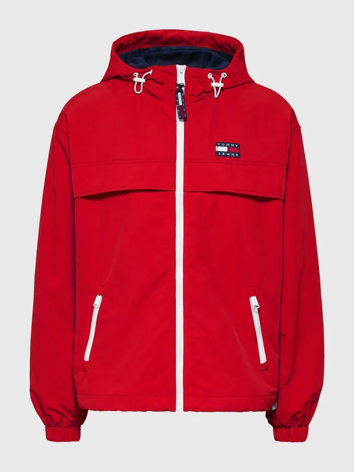 Tommy Hilfiger Chicago Hooded Windbreaker Deep Crimson Womens Coats and Jackets For Sale
