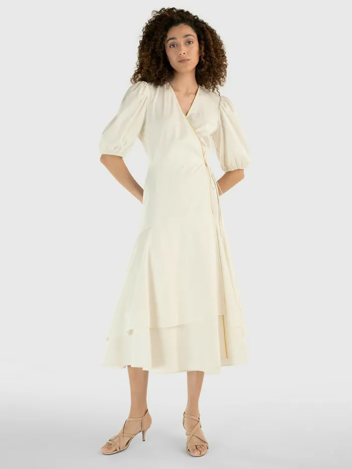 Tommy Hilfiger Chintzed Poplin Wrap Dress Ivory Womens Dresses and Jumpsuits Gift 4 You Tommy Hilfiger Chintzed Poplin Wrap Dress Ivory Womens Dresses and Jumpsuits Gift 4 You