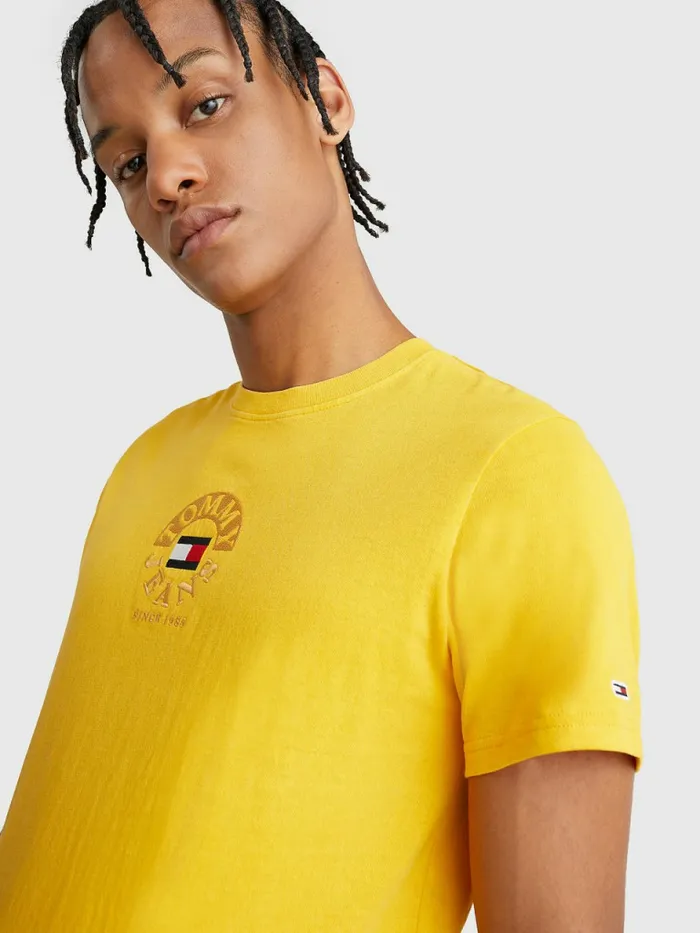 Tommy Hilfiger Circle Logo TShirt Prairie Yellow Mens TShirts Gift 4 You