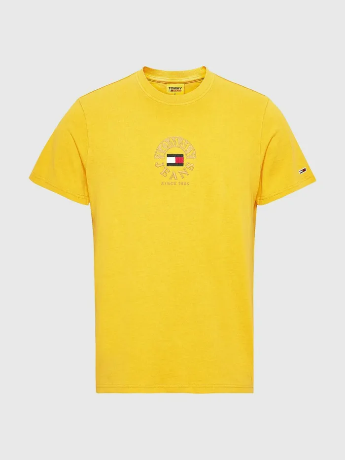 Tommy Hilfiger Circle Logo TShirt Prairie Yellow Mens TShirts Gift 4 You