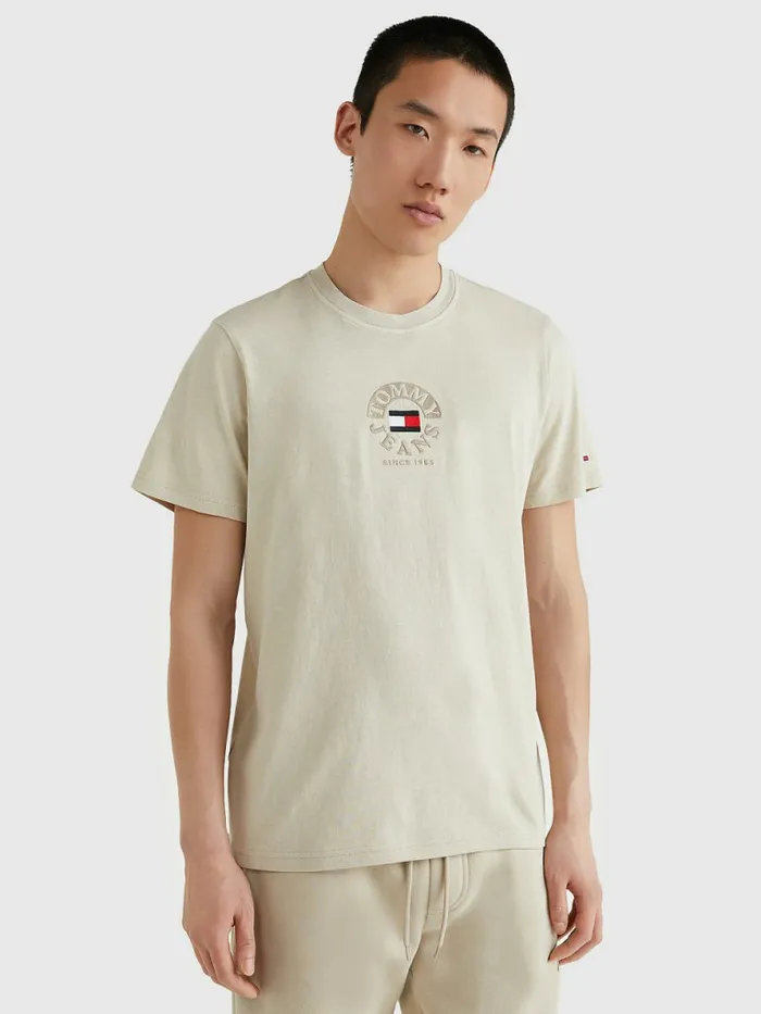 Tommy Hilfiger Circle Logo TShirt Savannah Sand Mens TShirts For Sale
