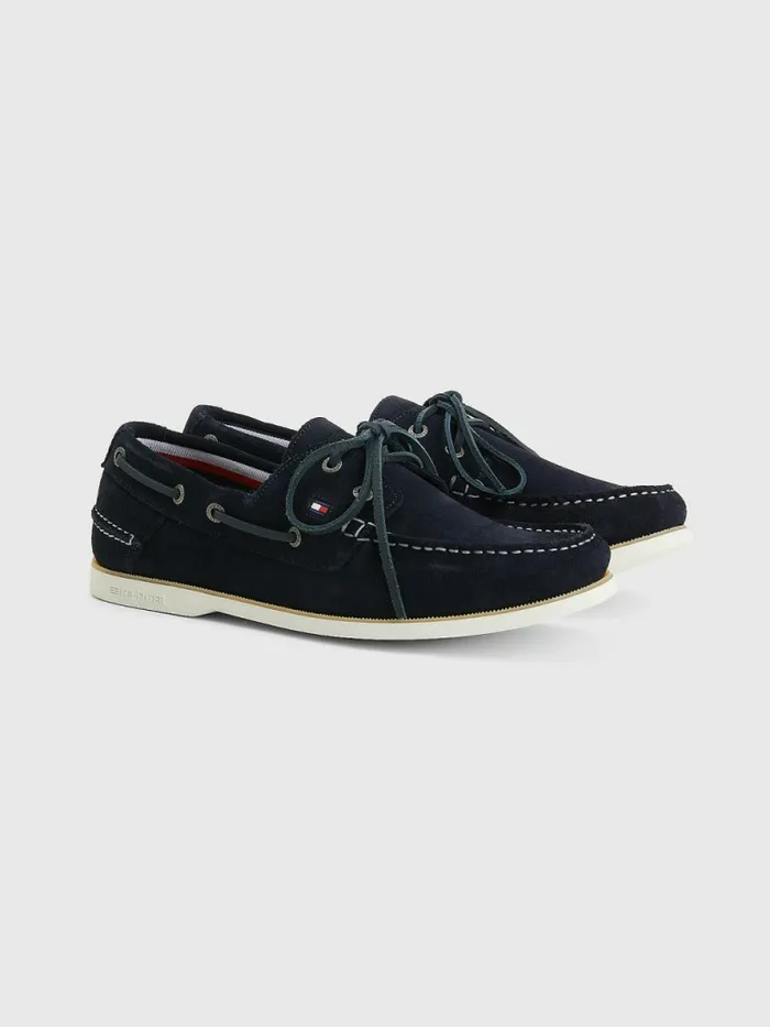 Tommy Hilfiger Classic Suede Boat Shoes Desert Sky Mens Boots Popular