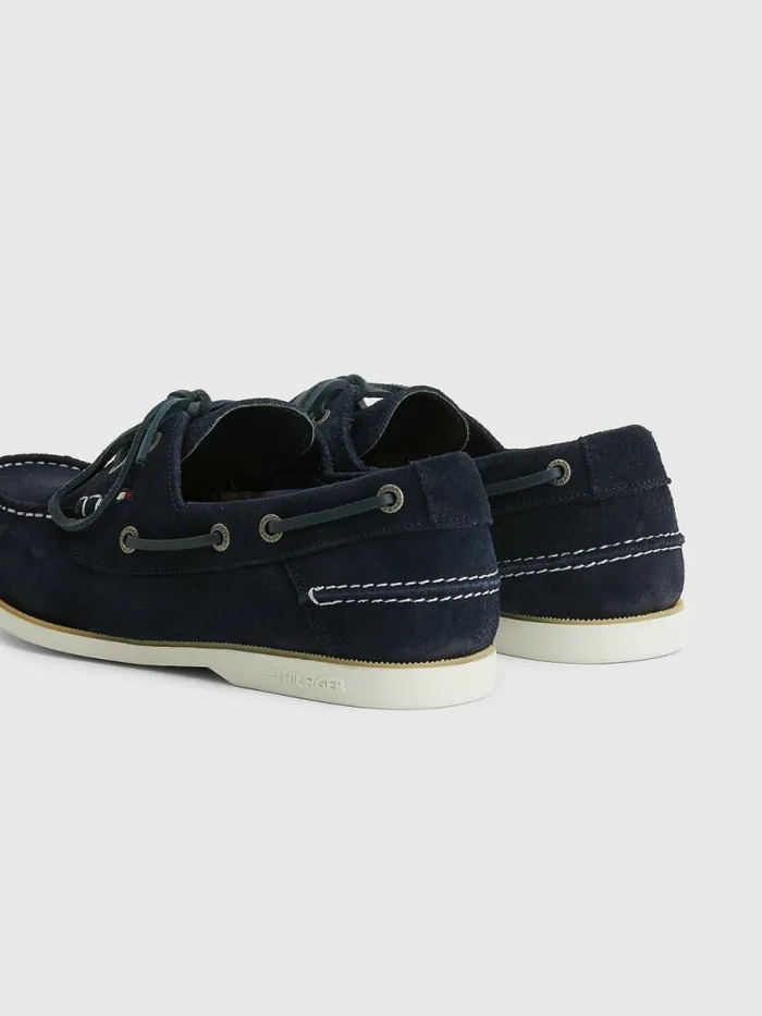 Tommy Hilfiger Classic Suede Boat Shoes Desert Sky Mens Boots Popular