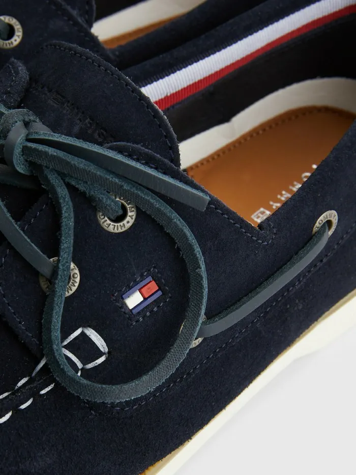 Tommy Hilfiger Classic Suede Boat Shoes Desert Sky Mens Boots Popular