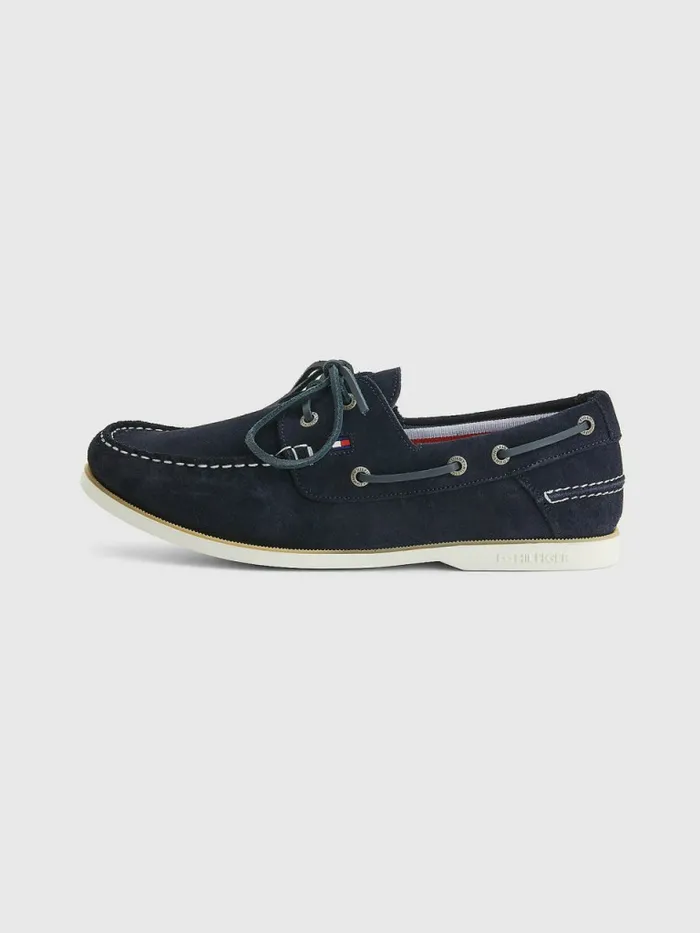 Tommy Hilfiger Classic Suede Boat Shoes Desert Sky Mens Boots Popular
