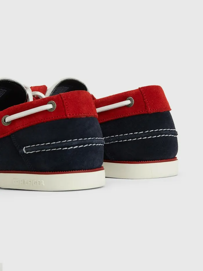 Tommy Hilfiger Classic Suede Boat Shoes Rwb Mens Casual Shoes Casaul
