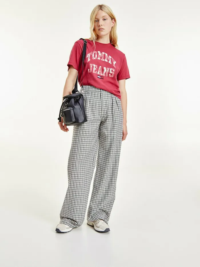 Tommy Hilfiger Classics Argyle TShirt Cranberry Crush Womens TShirts Fashion