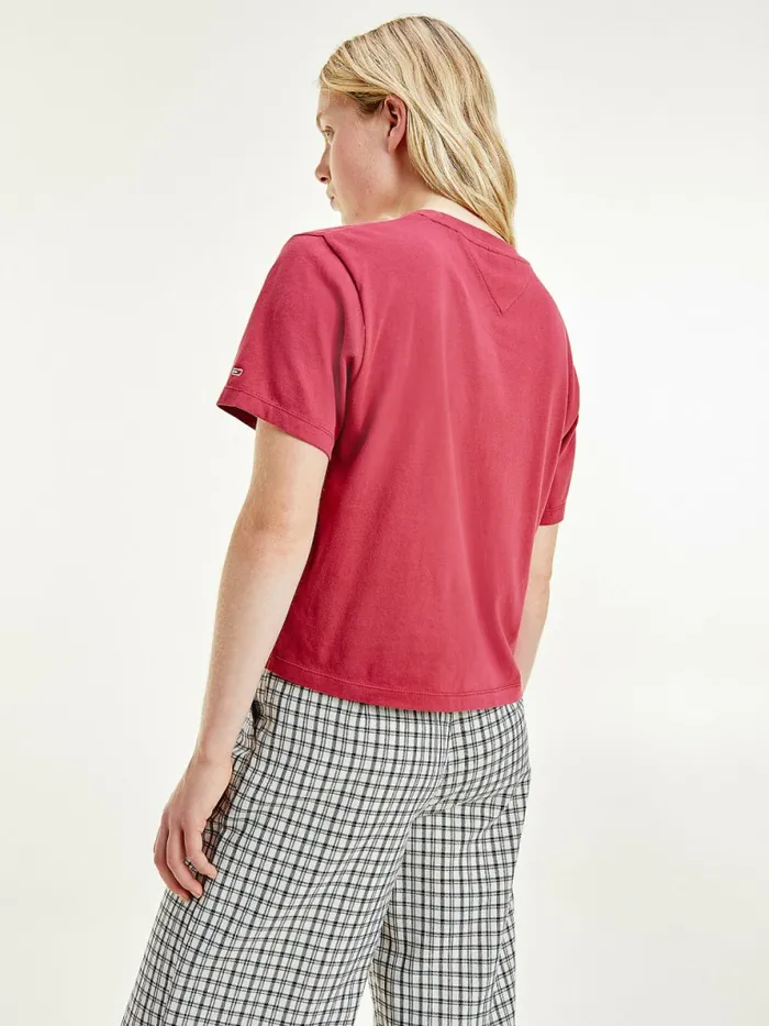 Tommy Hilfiger Classics Argyle TShirt Cranberry Crush Womens TShirts Fashion