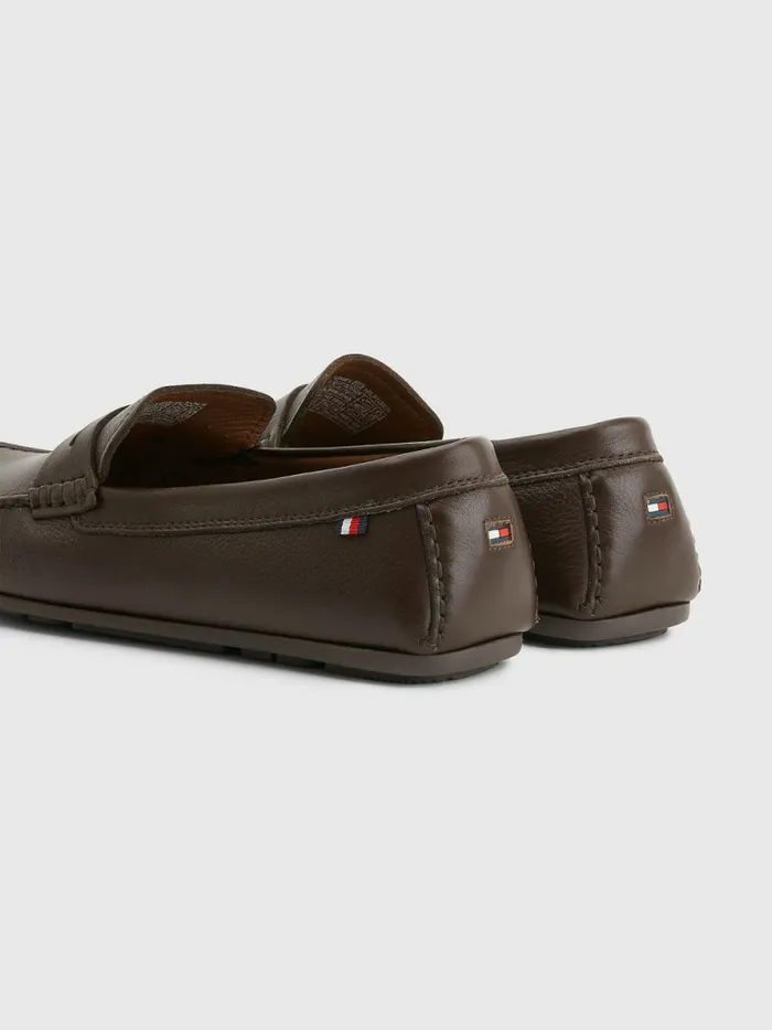 Tommy Hilfiger Classics Leather Driving Shoes Cocoa Mens Formal Shoes and Brogues Cheap On Sale