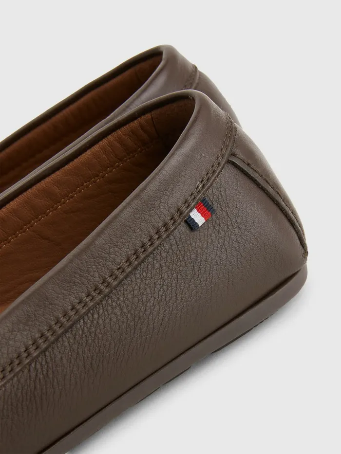 Tommy Hilfiger Classics Leather Driving Shoes Cocoa Mens Formal Shoes and Brogues Cheap On Sale