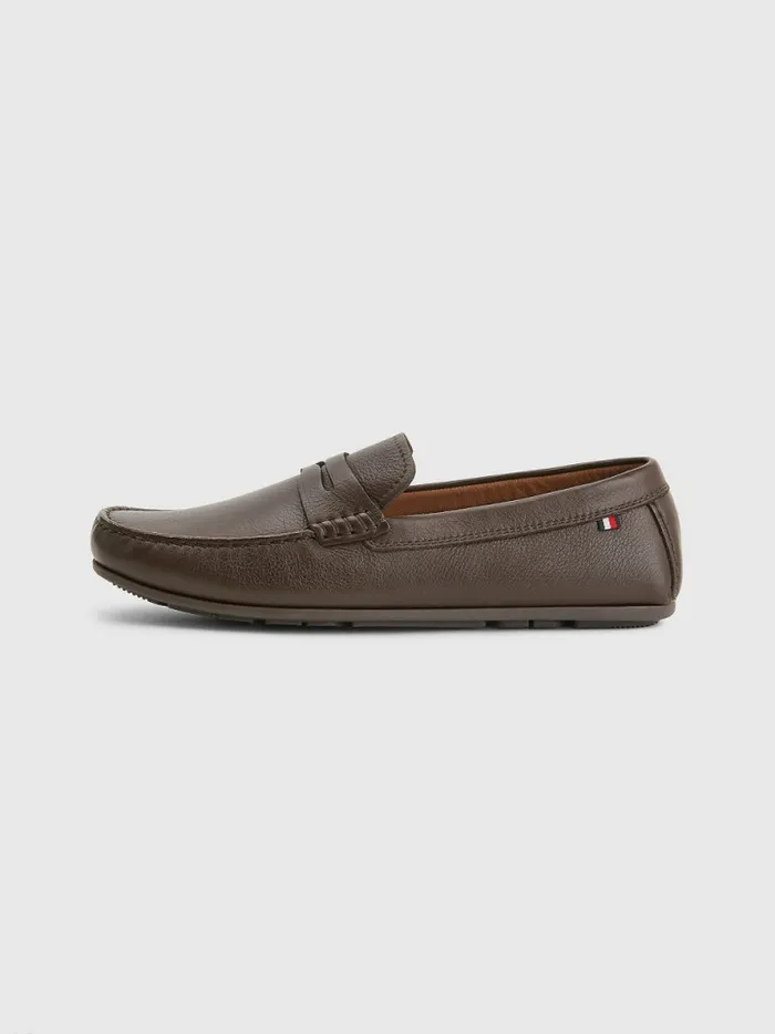 Tommy Hilfiger Classics Leather Driving Shoes Cocoa Mens Formal Shoes and Brogues Cheap On Sale