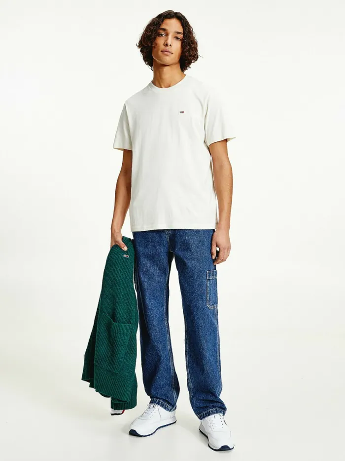 Tommy Hilfiger Classics Organic Cotton TShirt Ivory Mens TShirts Popular