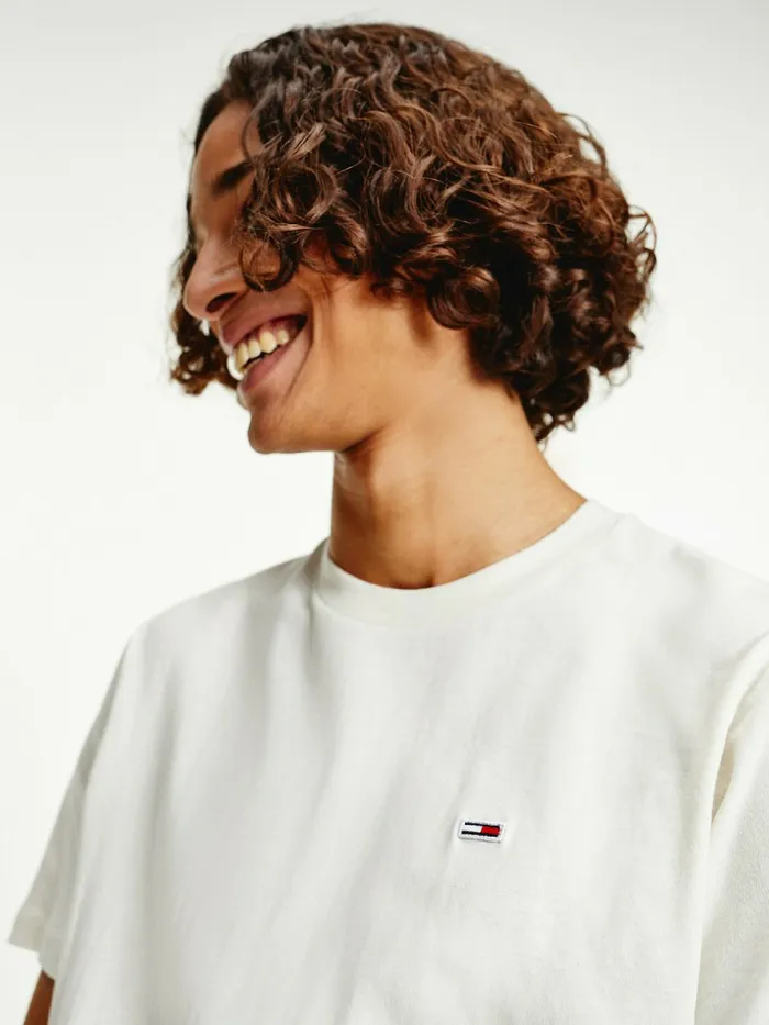 Tommy Hilfiger Classics Organic Cotton TShirt Ivory Mens TShirts Popular