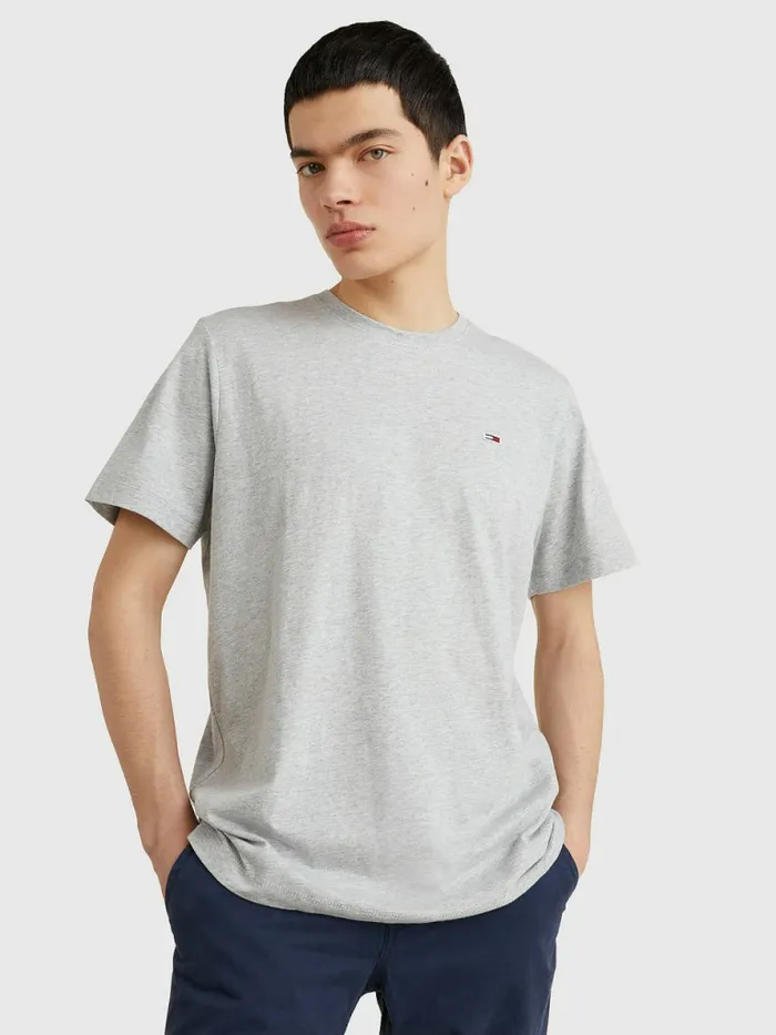 Tommy Hilfiger Classics Organic Cotton TShirt Lt Grey Htr Mens Essentials
