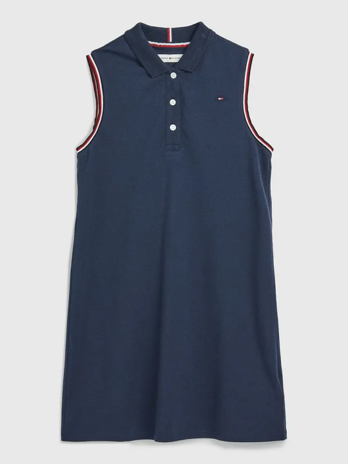 Tommy Hilfiger Classics Sleeveless Polo Dress Twilight Navy Girls Dresses Casaul Tommy Hilfiger Classics Sleeveless Polo Dress Twilight Navy Girls Dresses Casaul