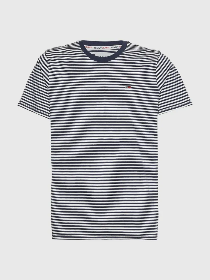 Tommy Hilfiger Classics Stripe TShirt Twilight NavyWhite Mens TShirts Cheap On Sale