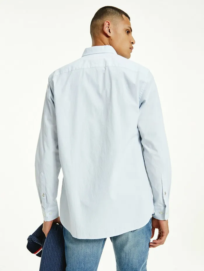 Tommy Hilfiger Classics Th Flex Regular Fit Shirt Breezy Blue Mens Shirts Fashion