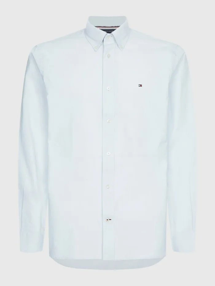 Tommy Hilfiger Classics Th Flex Regular Fit Shirt Breezy Blue Mens Shirts Fashion