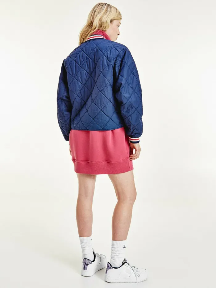 Tommy Hilfiger College Diamond Quilted ZipThru Jacket Twilight Navy Womens Coats and Jackets Online
