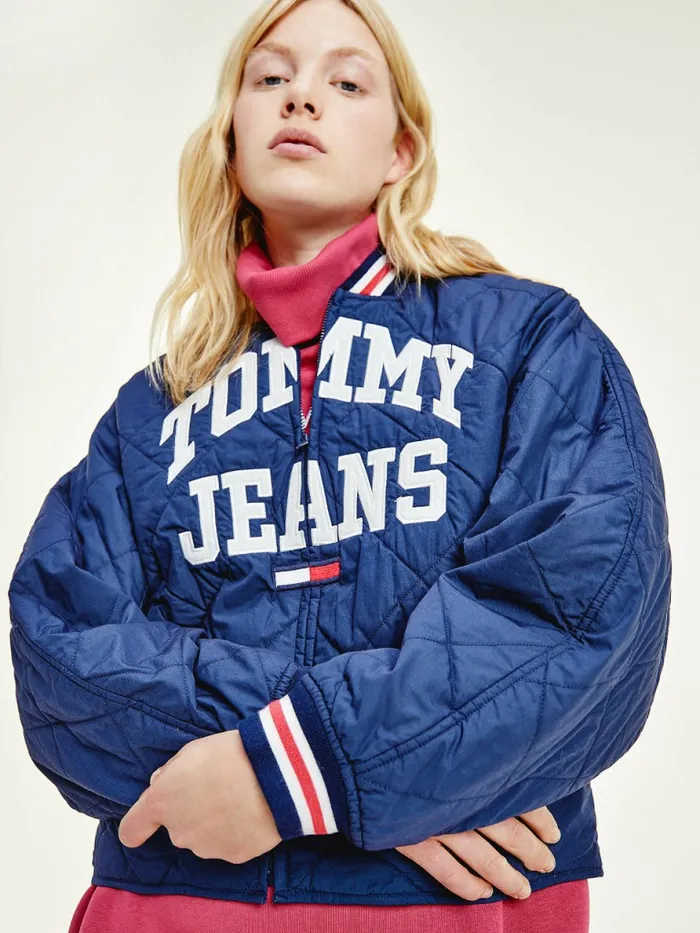 Tommy Hilfiger College Diamond Quilted ZipThru Jacket Twilight Navy Womens Coats and Jackets Online