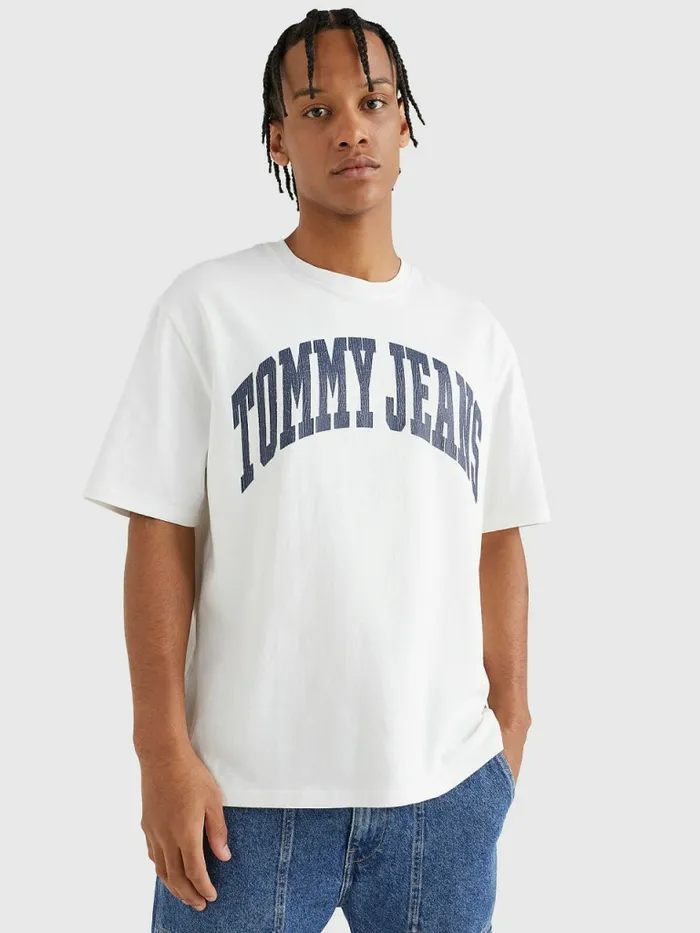 Tommy Hilfiger College Logo TShirt White Mens TShirts Fashion