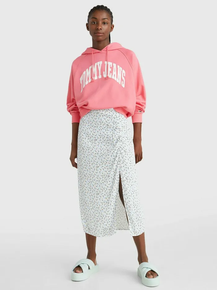 Tommy Hilfiger College Relaxed Fit Hoody Garden Rose Womens Sweatshirts and Hoodies For Sale